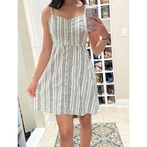 Old Navy Black and White Fit and Flare Cami Dress